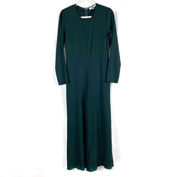 Adam‎ Lippes Green Jumpsuit Long Sleeve Wide Leg Crepe Career Casual Sz 6 - Picture 7 of 16